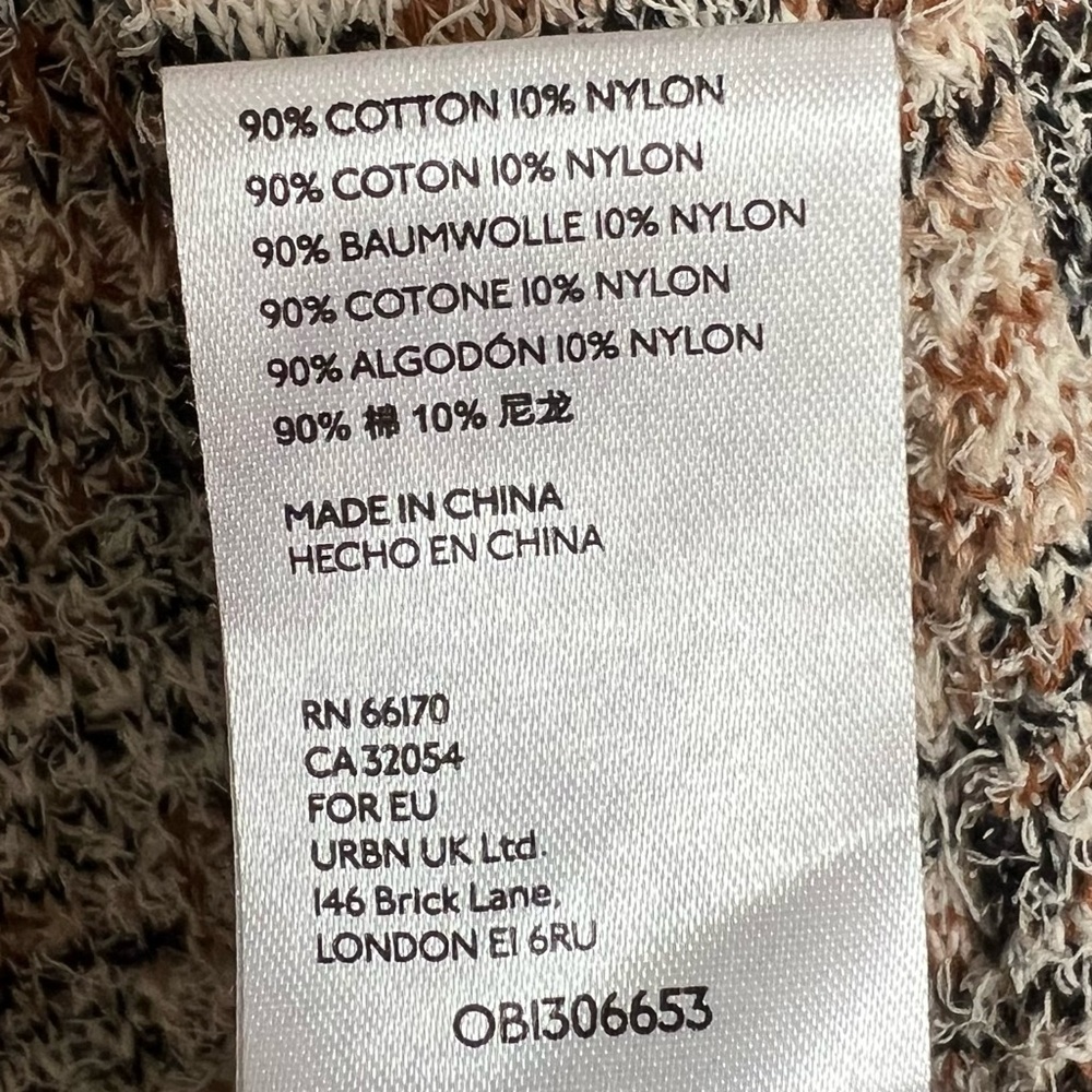 Cream and Gray Knit Sweater Cardigan Size M - Picture 6 of 11